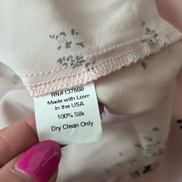 Lily Ashewell Gemma Mini Floral Silk Dress in Pink Lila Silk Sz S - Picture 9 of 9